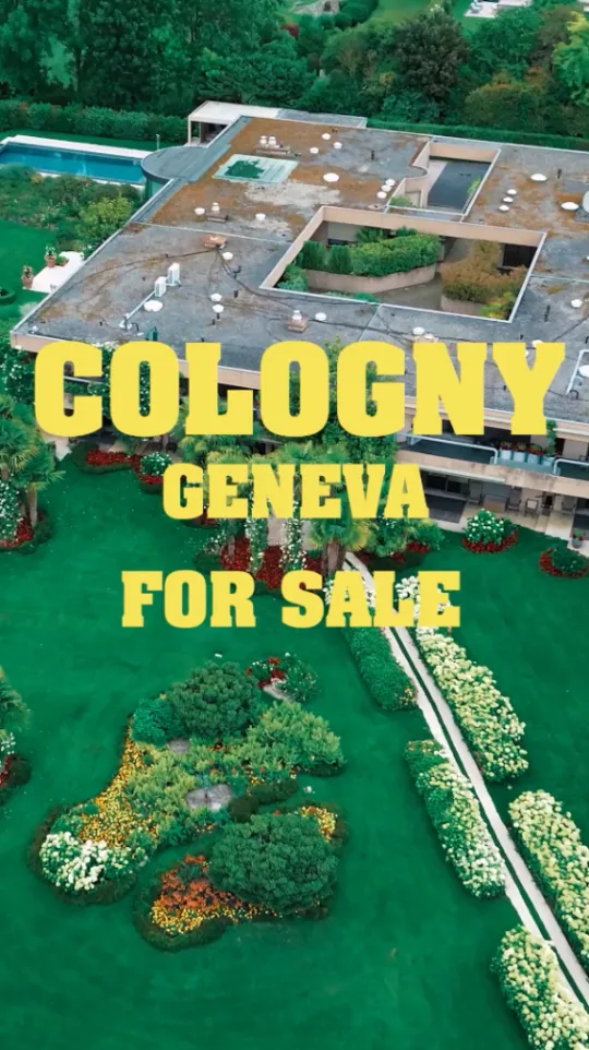 Vidéo immobilière : villa à vendre à Cologny (Genève), vue aérienne par drone